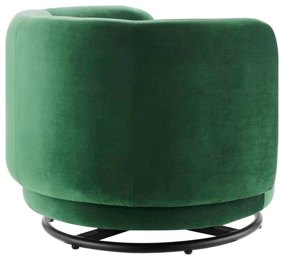 Relish Performance Velvet Performance Velvet Swivel Chair  Black Emerald   Contemporary   Armchairs And Accent Chairs   by Homesquare  Houzz