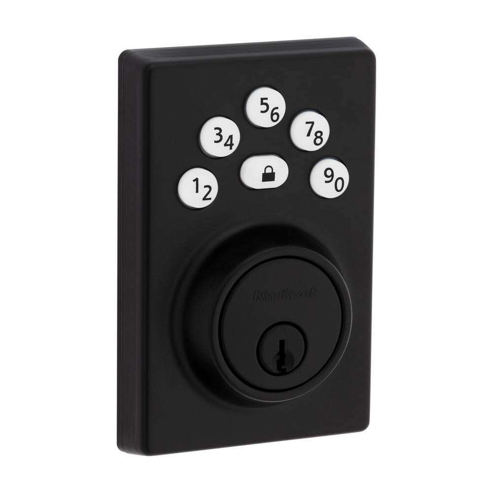 Kwikset Powerbolt 240 5-Button Keypad Matte Black Contemporary Electronic Deadbolt Door Lock 9240CNT514RBP4A