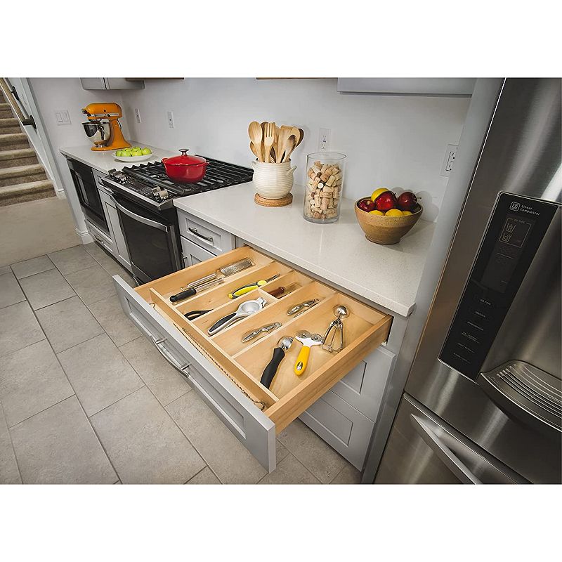 Rev-A-Shelf 4WUT-3 24-Inch Tall Wooden Kitchen Drawer Utility Tray Insert， Maple