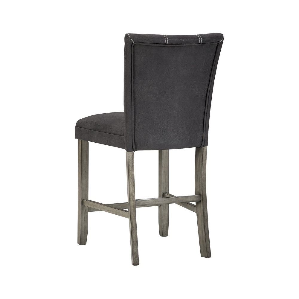 Dontally Dark Brown/Grayish Brown Upholstered Barstool   Set of 2   21\