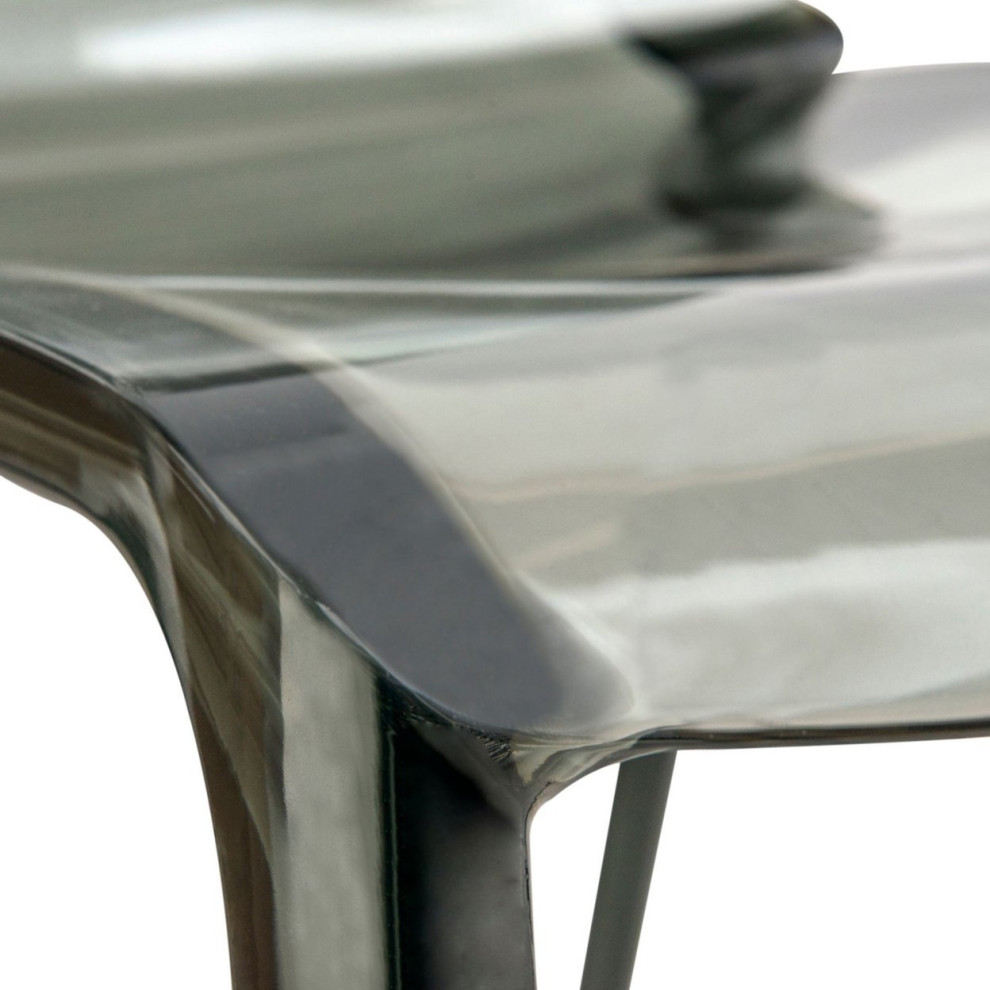 2 Pack Stackable Dining Chair  Shiny Chrome Metal Legs With Plastic Seat   Contemporary   Dining Chairs   by Decor Love  Houzz