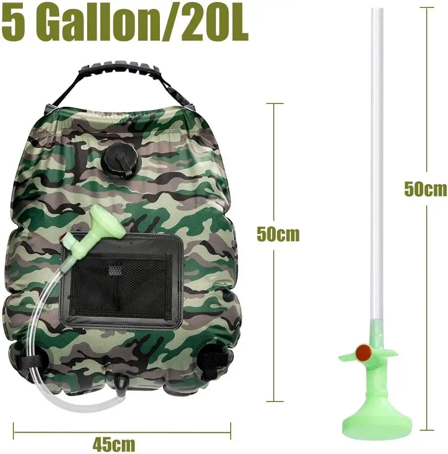 Portable Outdoor Camping Hiking  20L 5 gallons PVC Water Camp Shower Bag