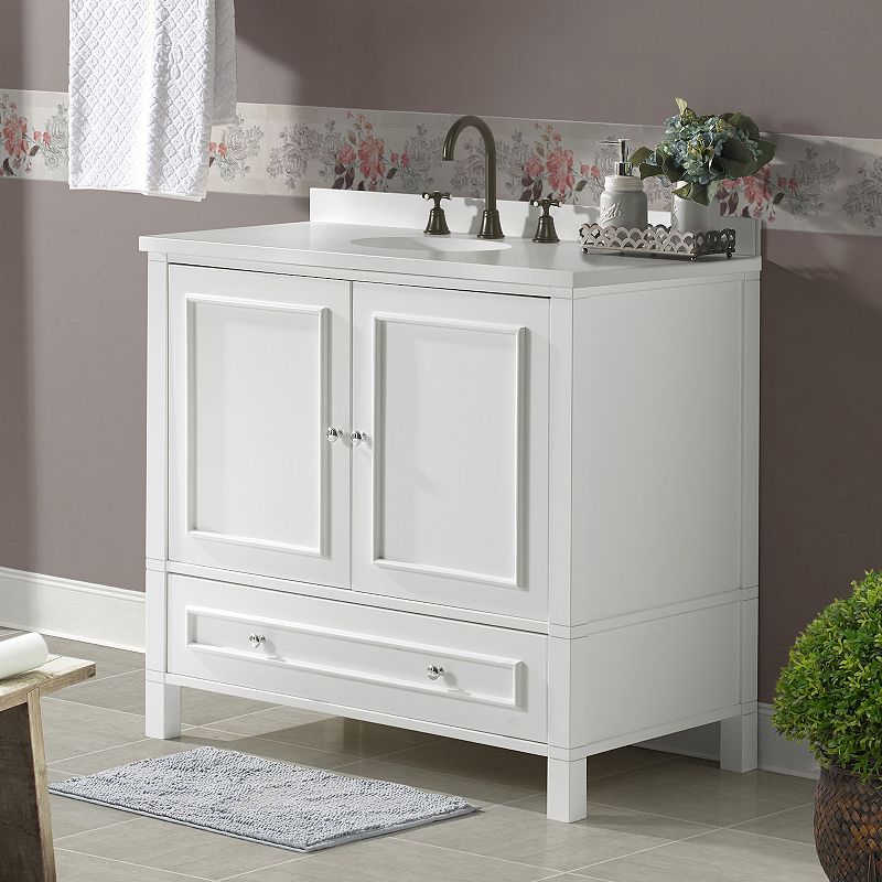 Alaterre Furniture Williamsburg White Vanity Cabinet