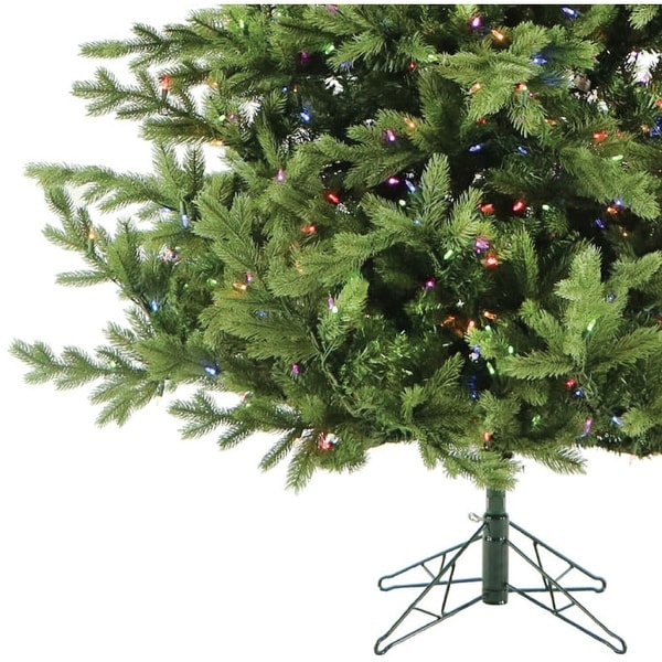 Fraser Hill Farmt Foxtail Pine 7.5foot Christmas Tree with Multicolor LED String Lighting