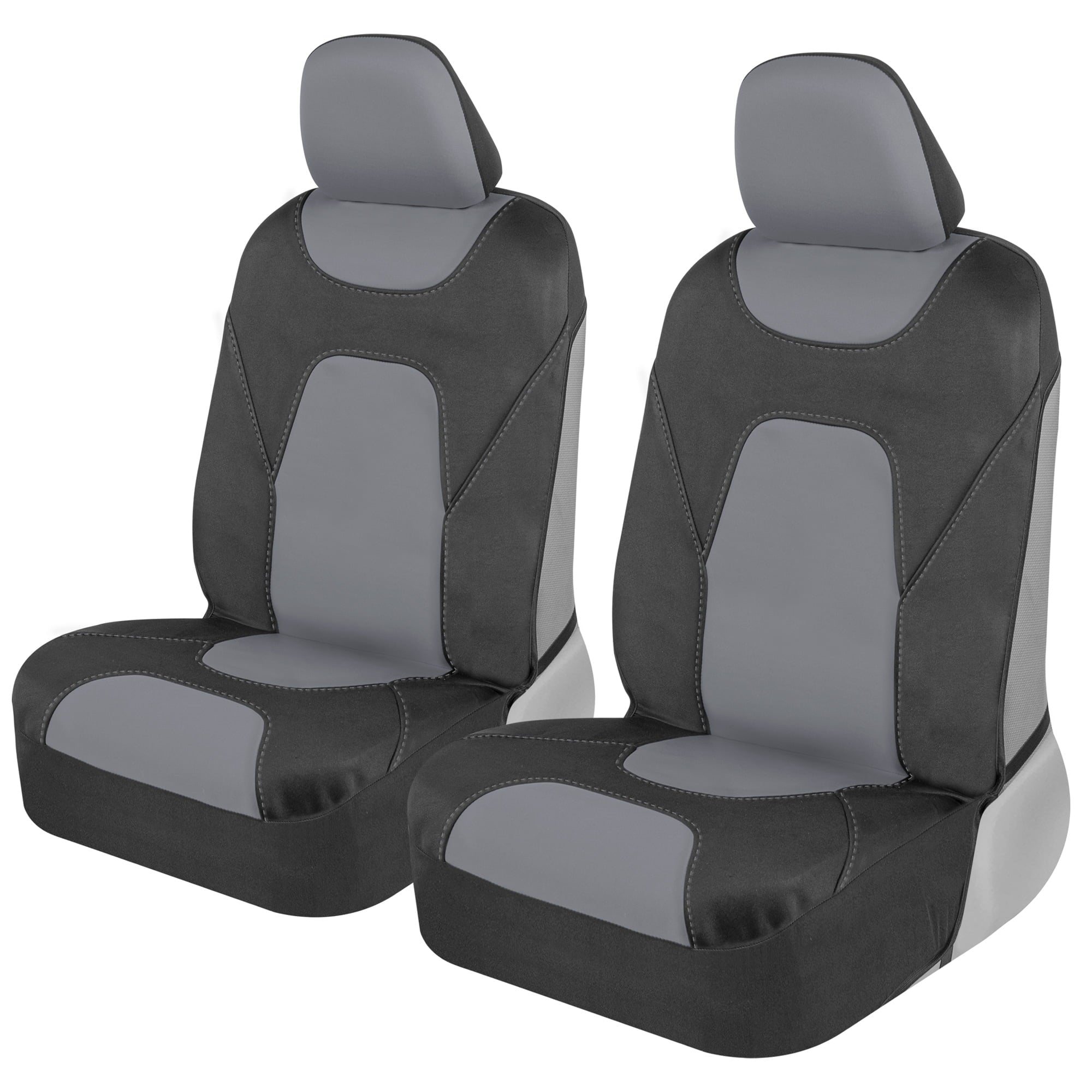 Motor Trend AquaShield Car Seat Covers for Front Seats， Gray Waterproof Seat Covers for Cars Trucks SUV