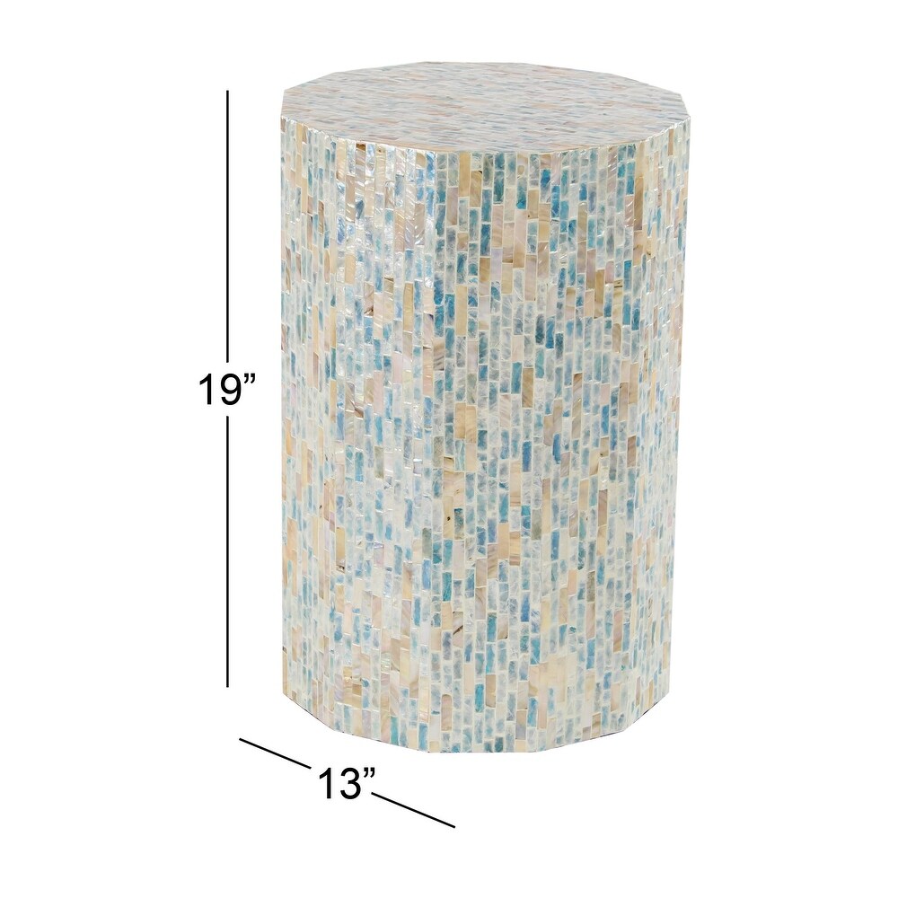 Blue Mother of Pearl Handmade Accent Table