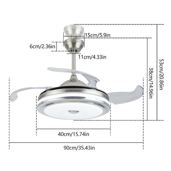 Modern Chrome Sliver Ceiling Fan Chandelier with Retractable Blades Shopping - The Best Deals on Ceiling Fans | 40103993