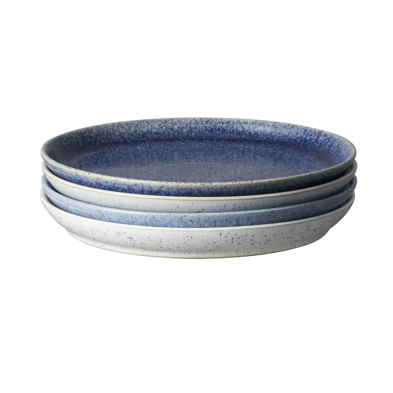 Denby Studio Blue 4 Piece Medium Plate Set， 21 centimeters