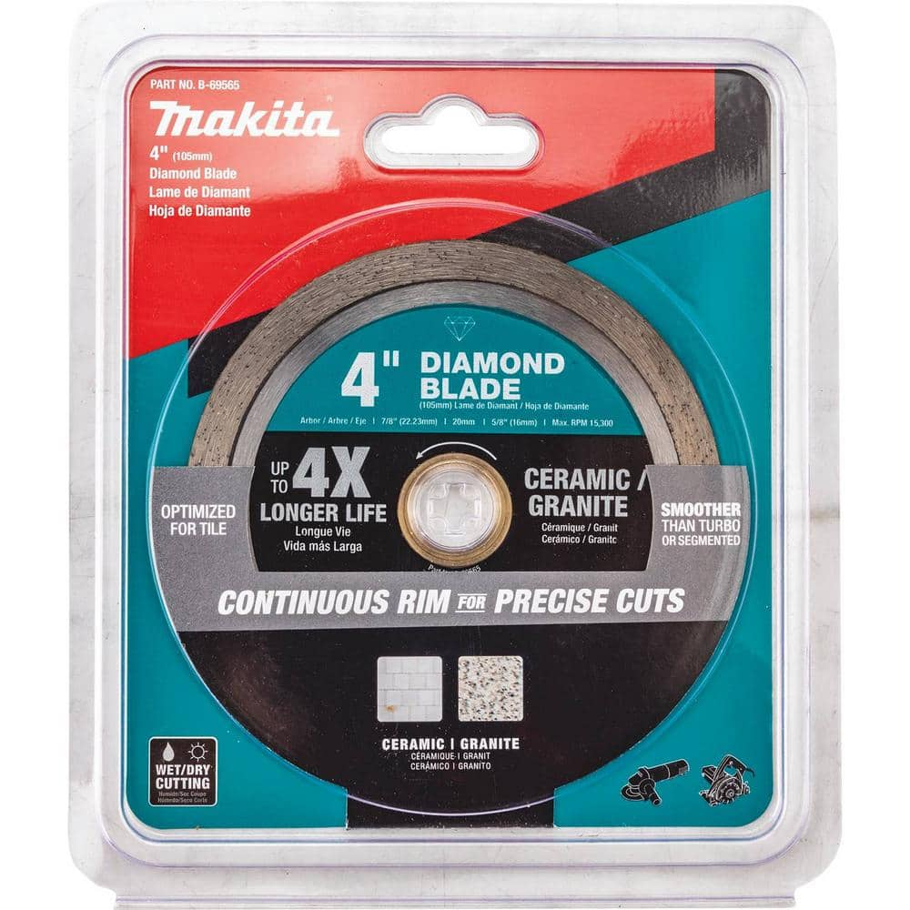 Makita 4 in. Continuous Rim Diamond Blade for General Purpose B-69565