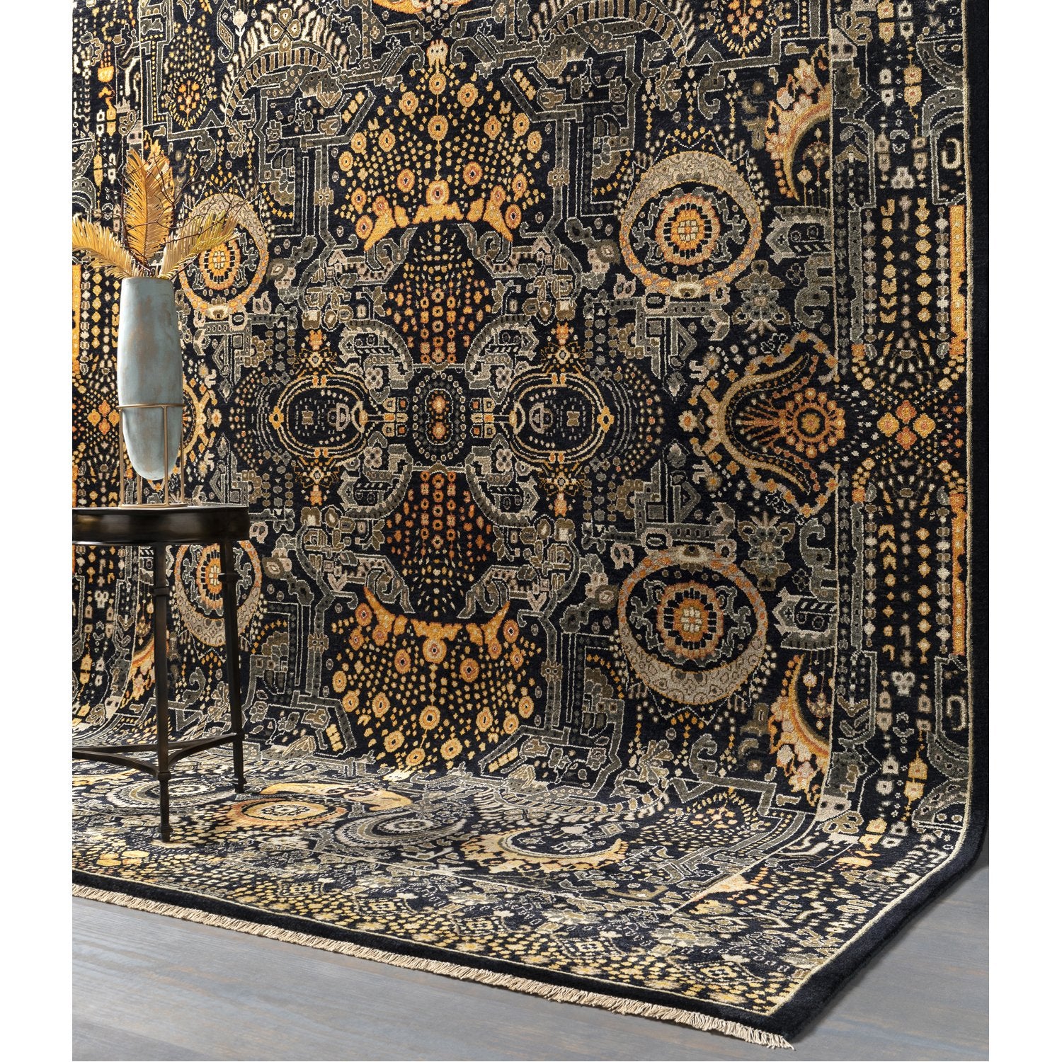 Empress Rug in Black & Gold