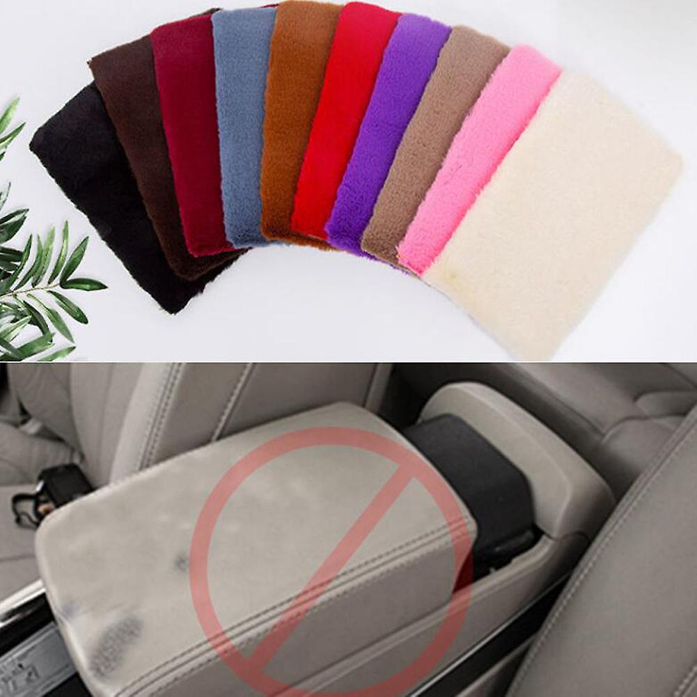 Car Armrest Cover Plush Auto Center Console Protective Cover Car Arm Rest Cushion Pad Car Interior Accessory For Women Girl Pink