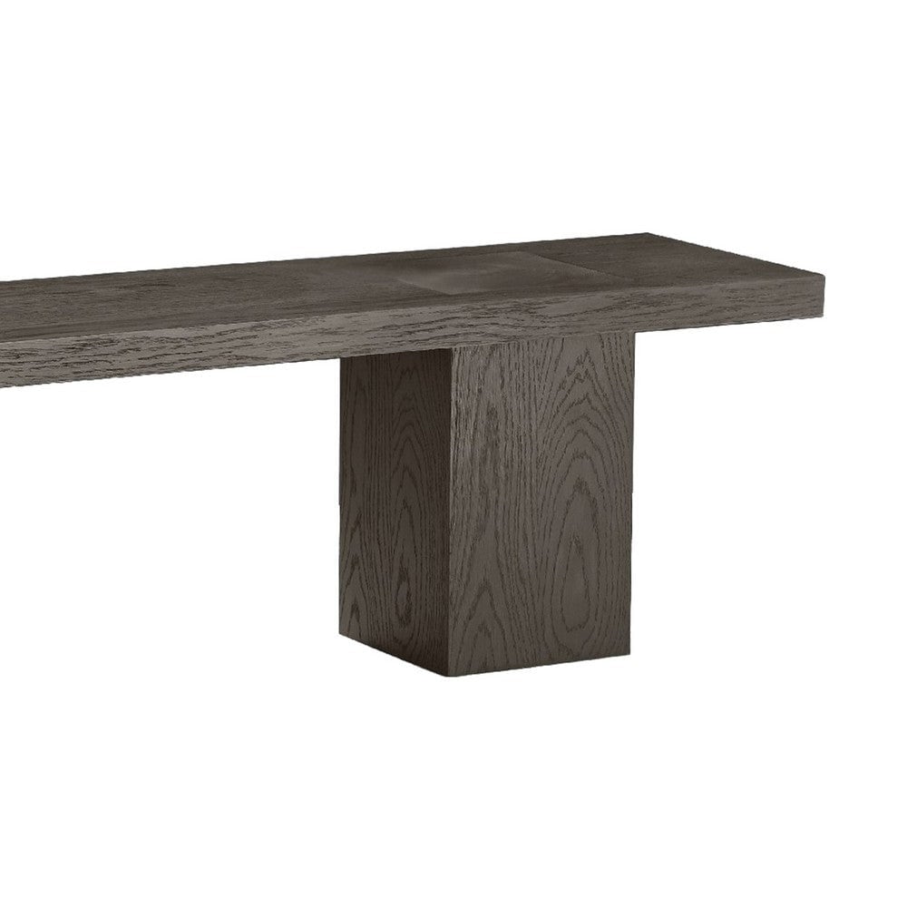 Mod 68 Inch Dining Bench  Rubberwood  Double Pedestal Base  Ash Gray   15 L x 68 w x 18 H  in inches