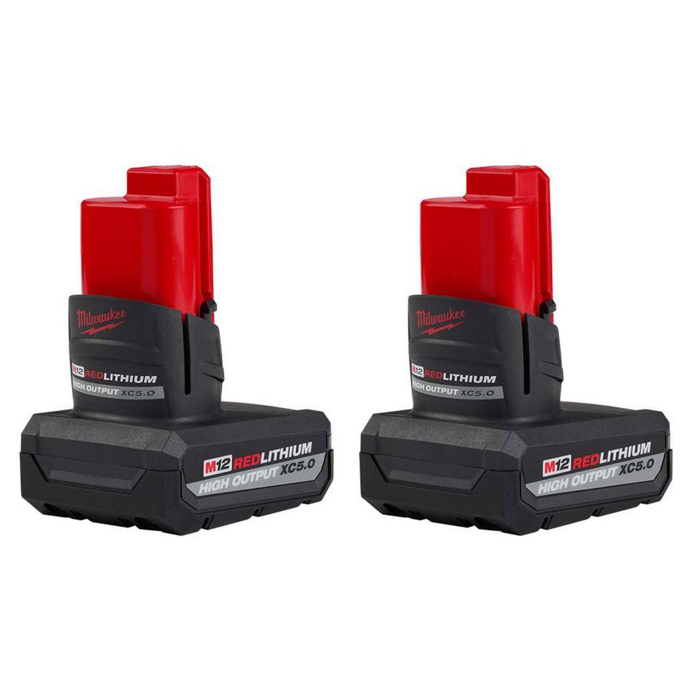 MW M12 12-Volt Lithium-Ion XC High Output 5 Ah Battery (2-Pack) 48-11-2450-48-11-2450