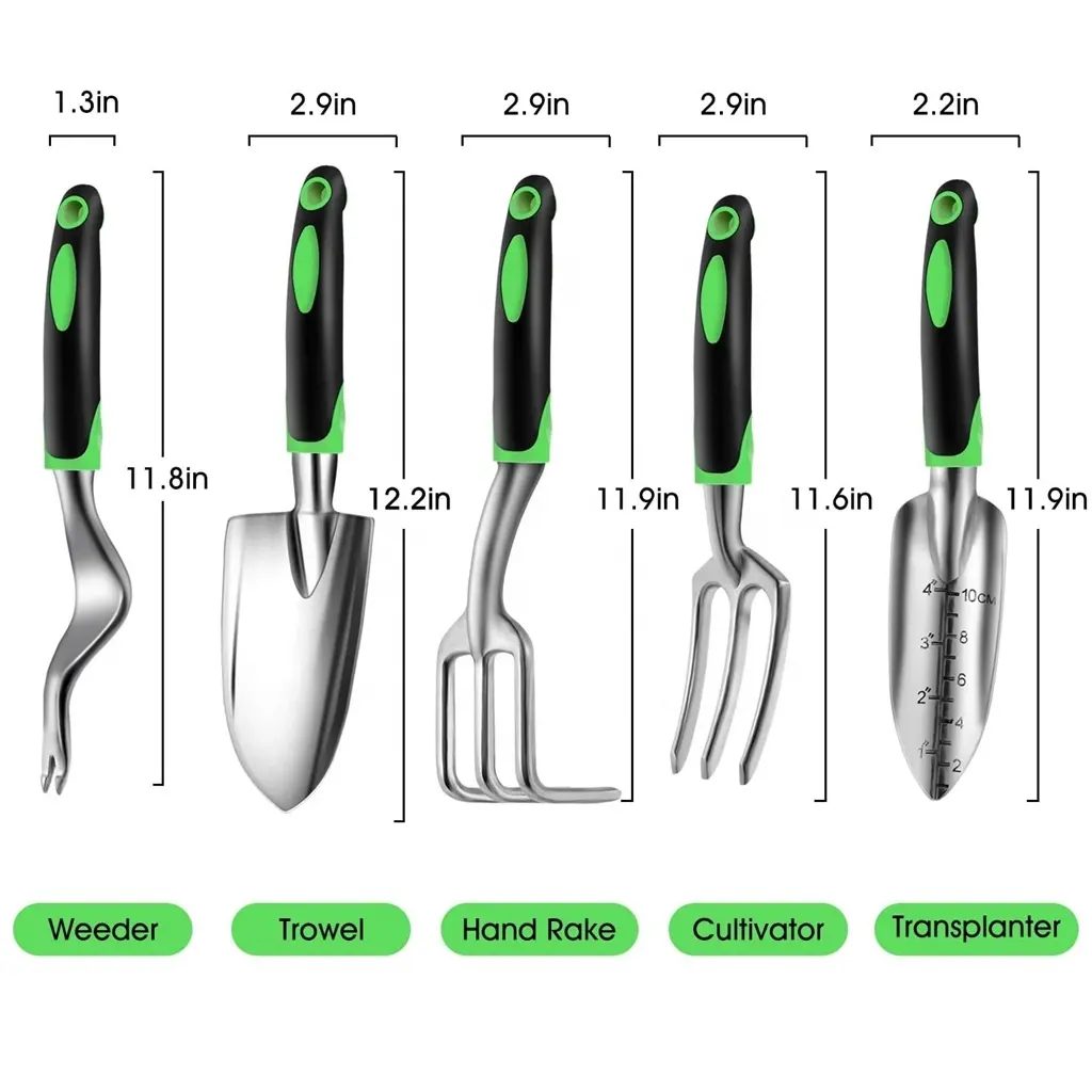 Customization Garden Hand Tool Set with Heavy Duty Aluminum oy Head and Colored Non Slip Grip