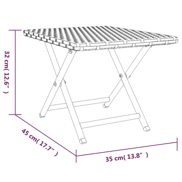 vidaXL Folding Table Patio Camping Table Outdoor Garden Furniture Poly Rattan