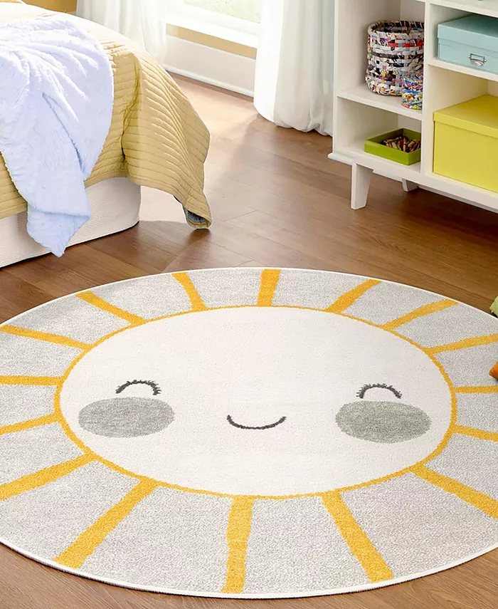 Bayshore Home Campy Kids Smiling Sunshine Area Rug