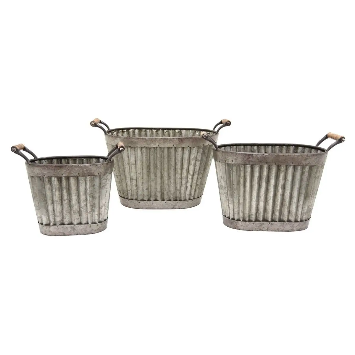 Factory direct supplies garden planters best selling modern metal flower buckets rustic garden planters wholesale