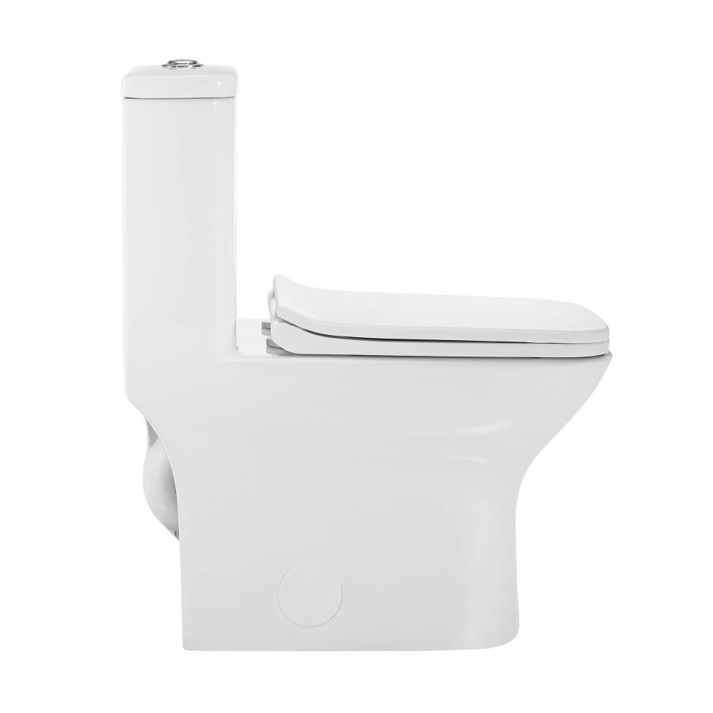 Swiss Madison Carre 10 in. 1-piece 1.11.6 GPF Dual Flush Square Toilet in Glossy White Seat Included SM-1T276