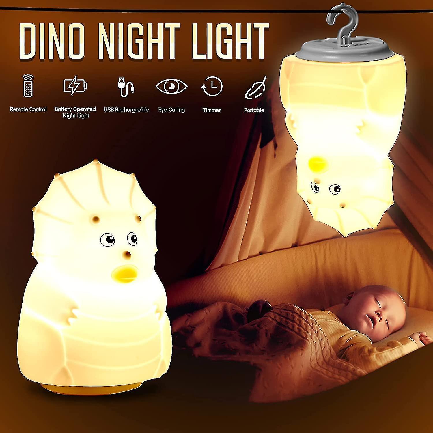 Funny Dinosaur Night Light For Kids Room Dino Lamp For Toddler Boys Girls