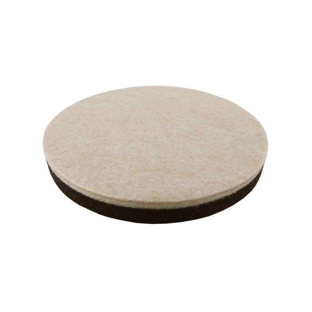 Everbilt 3-12 in. Beige Round Self-Adhesive Felt Heavy-Duty Furniture Slider Glides for Hard Floors (4-Pack) 4713444EB