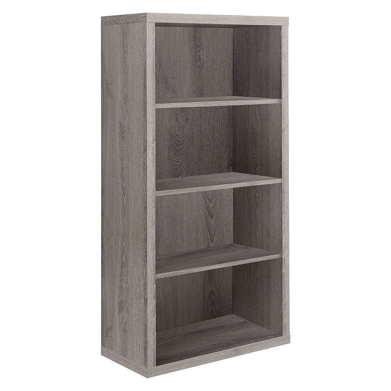 48 Taupe Brown Contemporary with Adjustable Shelves Rectangular Bookcase