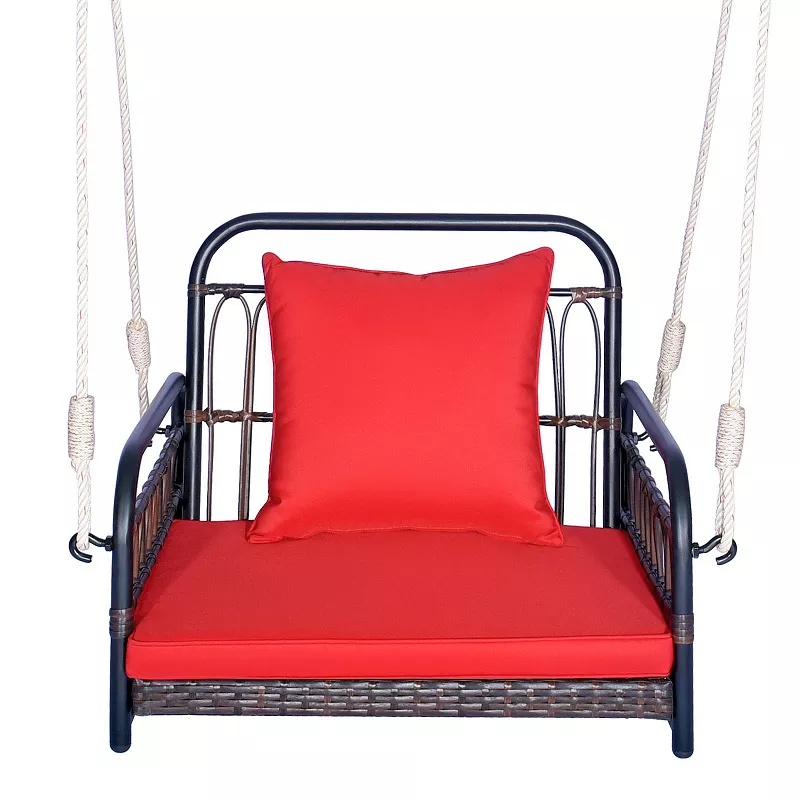 Patio Rattan Porch Swing Hammock Chair With Seat Cushion