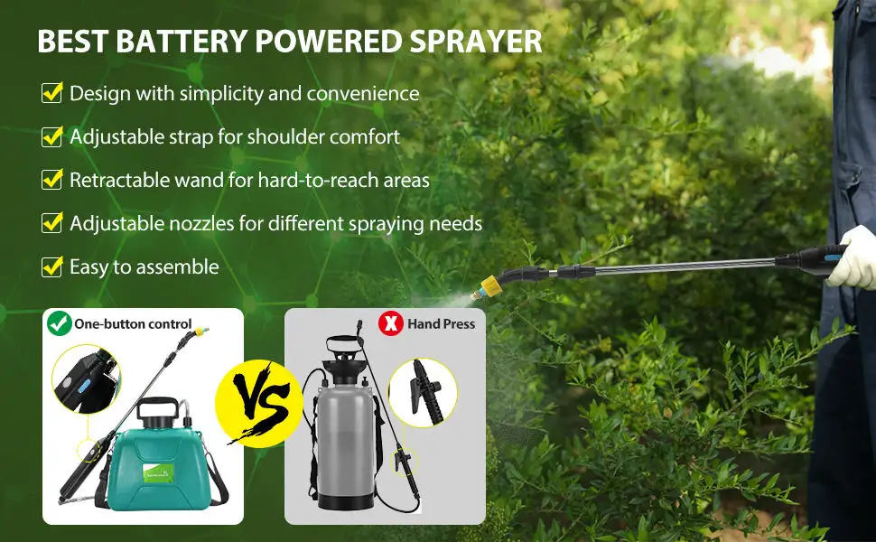 2023 Stock Portable Sprayer Gun Battery Agricultural Electric Sprayer 5l Water Bottle Garden Tool Plastic Hand Sprayer