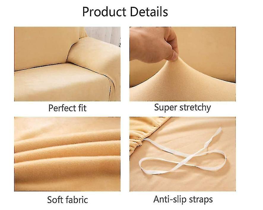 Sofa Cover， Stretch Sofa Covers 1 Seater Thick Sofa Slipcover Velvet Easy Fit Elastic Fabric Sofa Protector Couch Pet Protector(yellow)