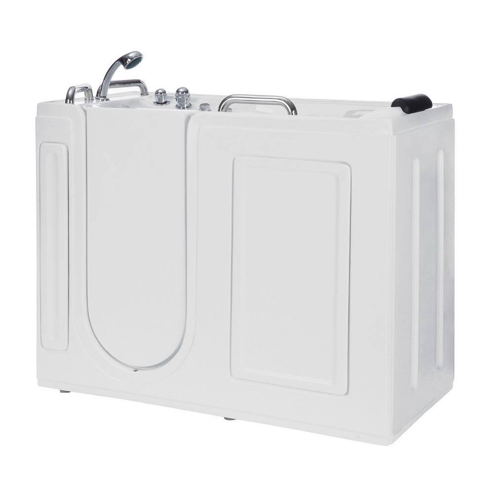 Empava 53 in. Left Drain Quick Fill Alcove Rectangular Walk-in Whirlpool Bathtub with Left Side Door in White EMP-WIT02