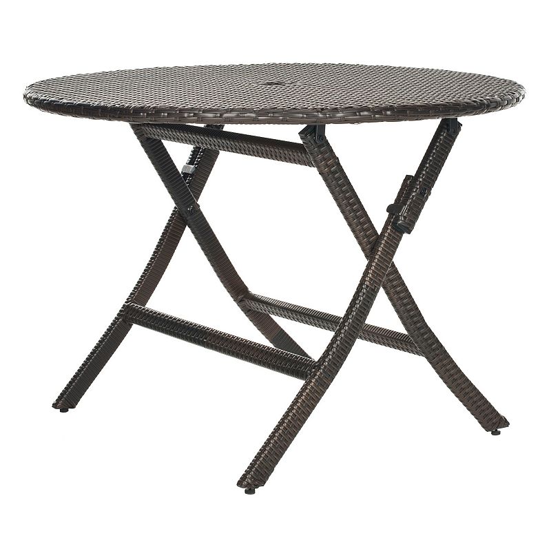 Safavieh Ellis Round Brown Folding Table