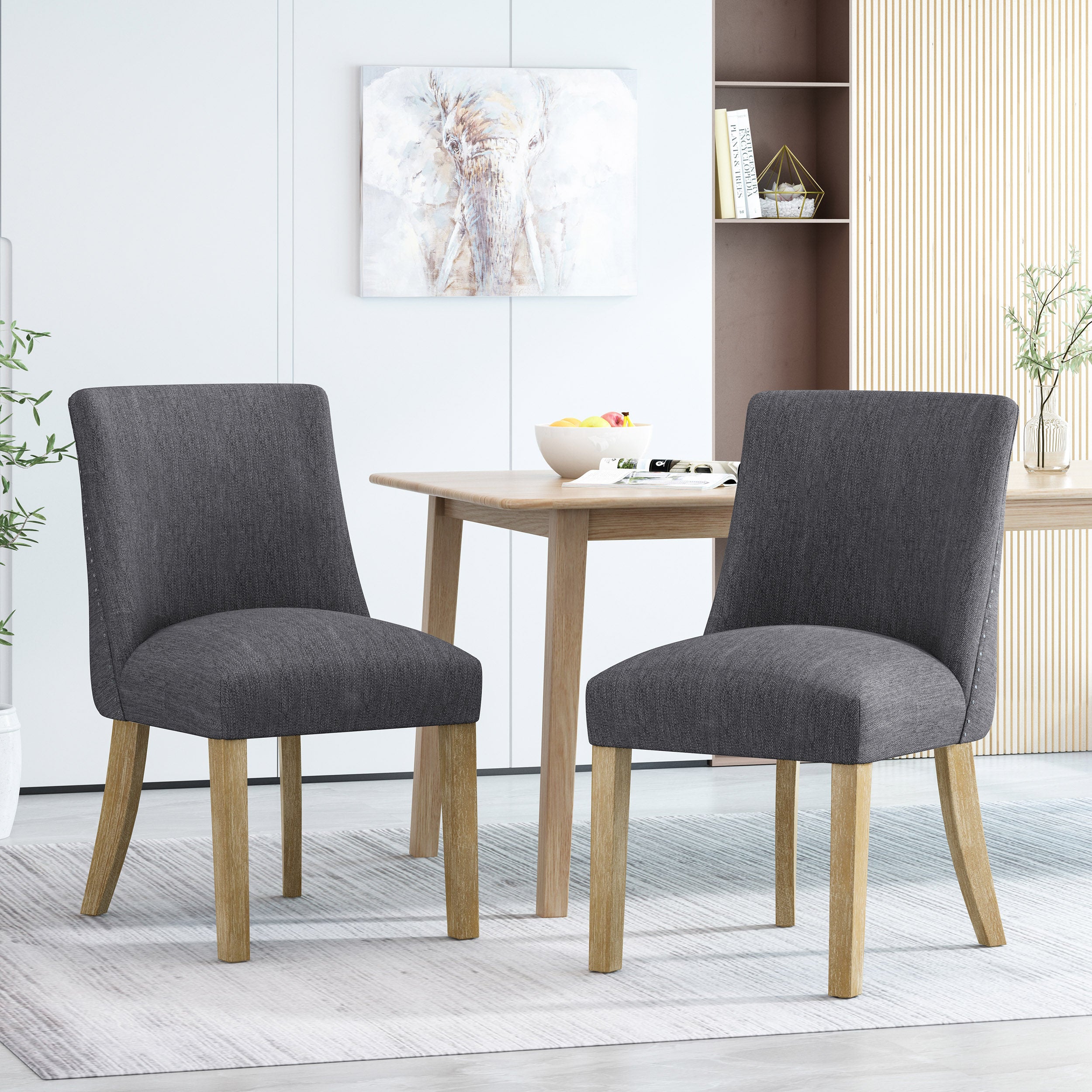 Gladwin Contemporary Fabric Dining Chairs, Set of 2