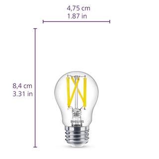 Philips 40-Watt Equivalent A15 Ultra Definition Dimmable Clear Glass E26 LED Light Bulb Soft White with Warm Glow 2700K (2-Pack) 564385