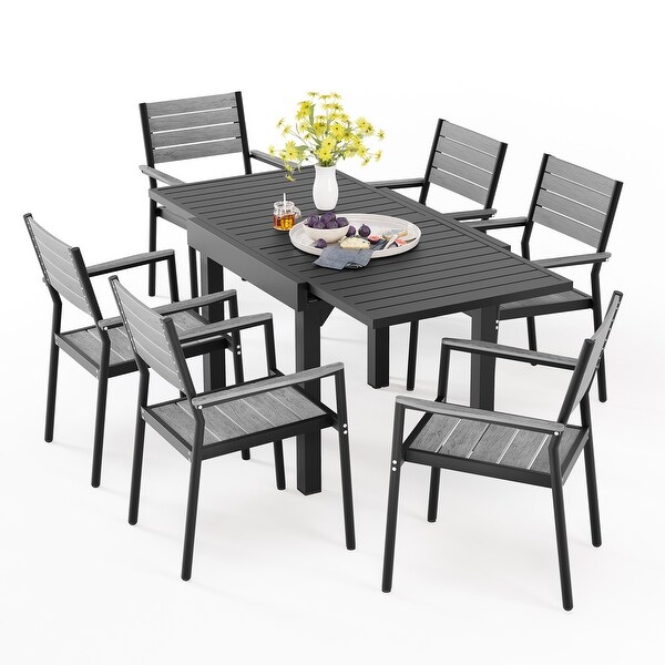 Pellebant Outdoor 3/5/7Piece Aluminum Patio Extendable Dining Set