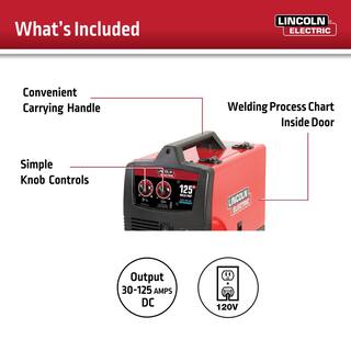 Lincoln Electric 125 Amp 115-Volt Weld-Pak 125 HD Flux-Cored Wire Welder with .035 in. Flux-Core Welding Wire (1 lb. Spool) K5365-15