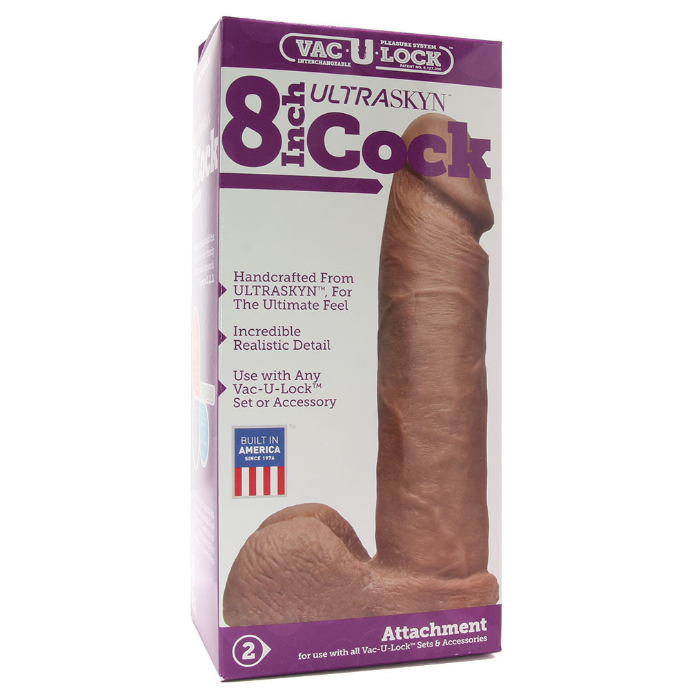 8 Inch ULTRASKYN Vac-U-Lock Cock in Brown