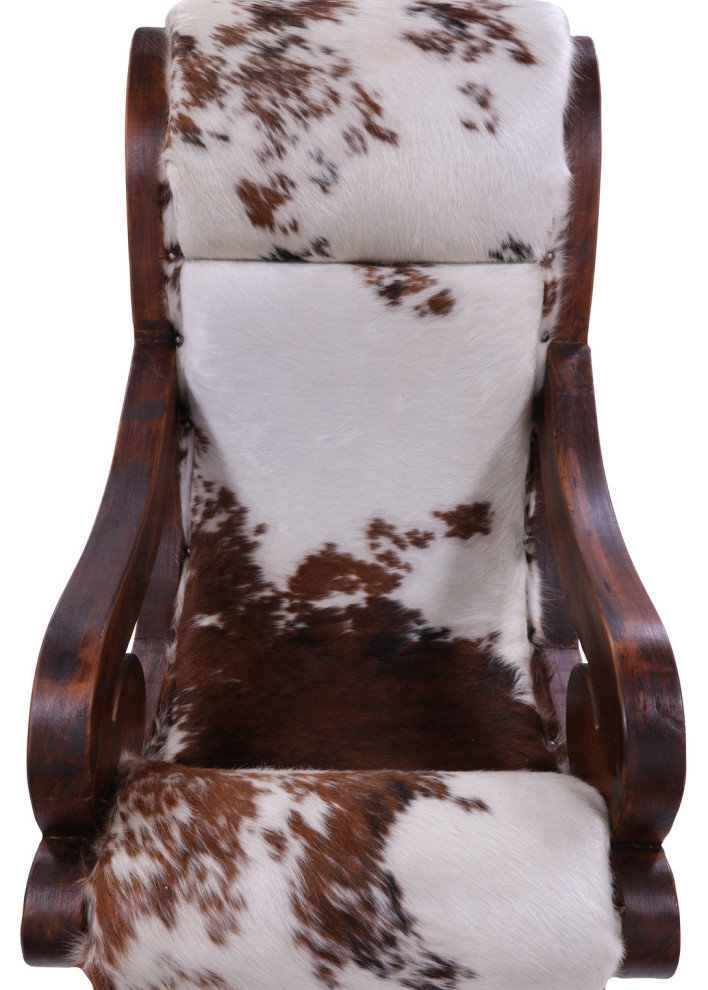 Reclaimed Wood Hair On Cowhide Handcrafted Chair C194 FC   Rustic   Armchairs And Accent Chairs   by Manhattan Rugs  Houzz