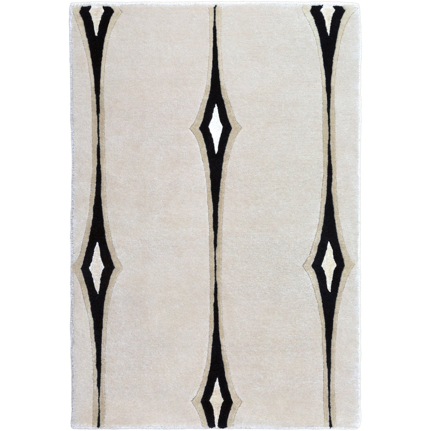 Luminous Collection Wool Area Rug in Jet Black and Khaki design by Candice Olson