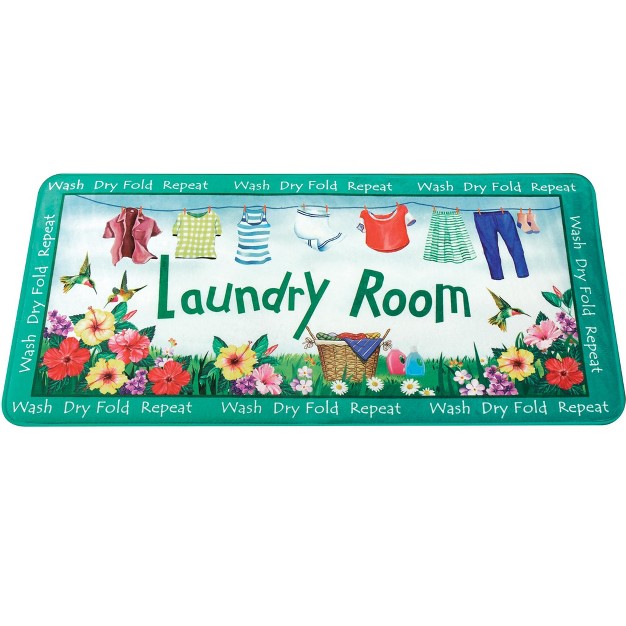 Collections Etc Colorful Summer Hummingbird Laundry Room Mat