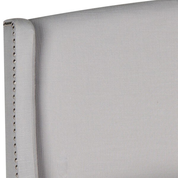 Safavieh Austin Light Grey Cotton Blend Upholstered Wingback Headboard (Queen) - - 9529824