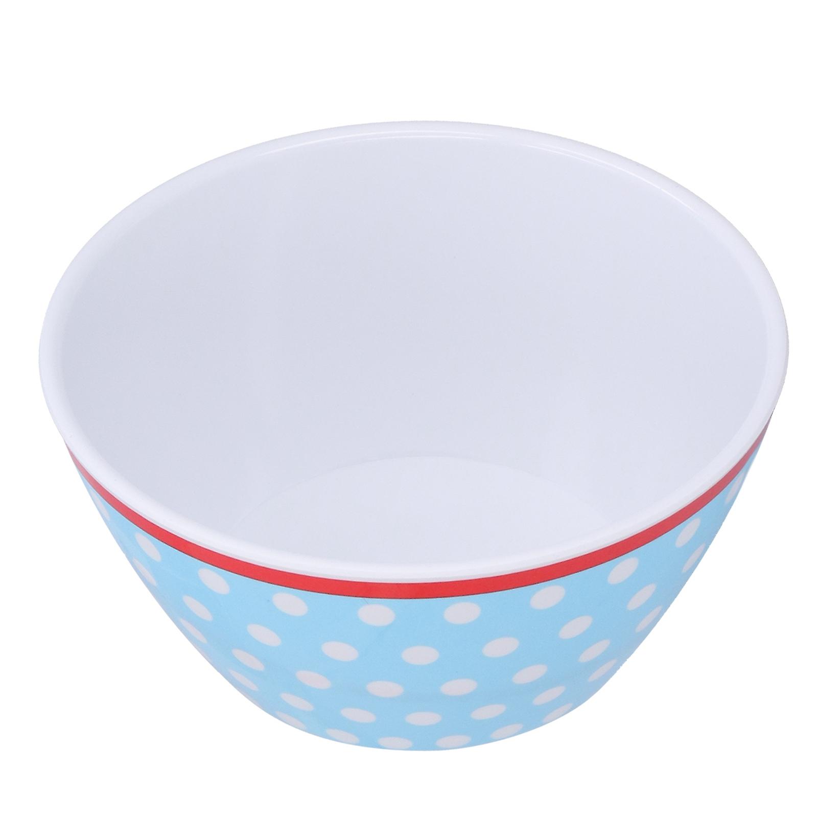 Melamine Salad Plate Dinner Fruit Plate Thickened Snack Bowl Dessert Cake Fruit Bowl For Baking Table Decorationlight Blue Dot