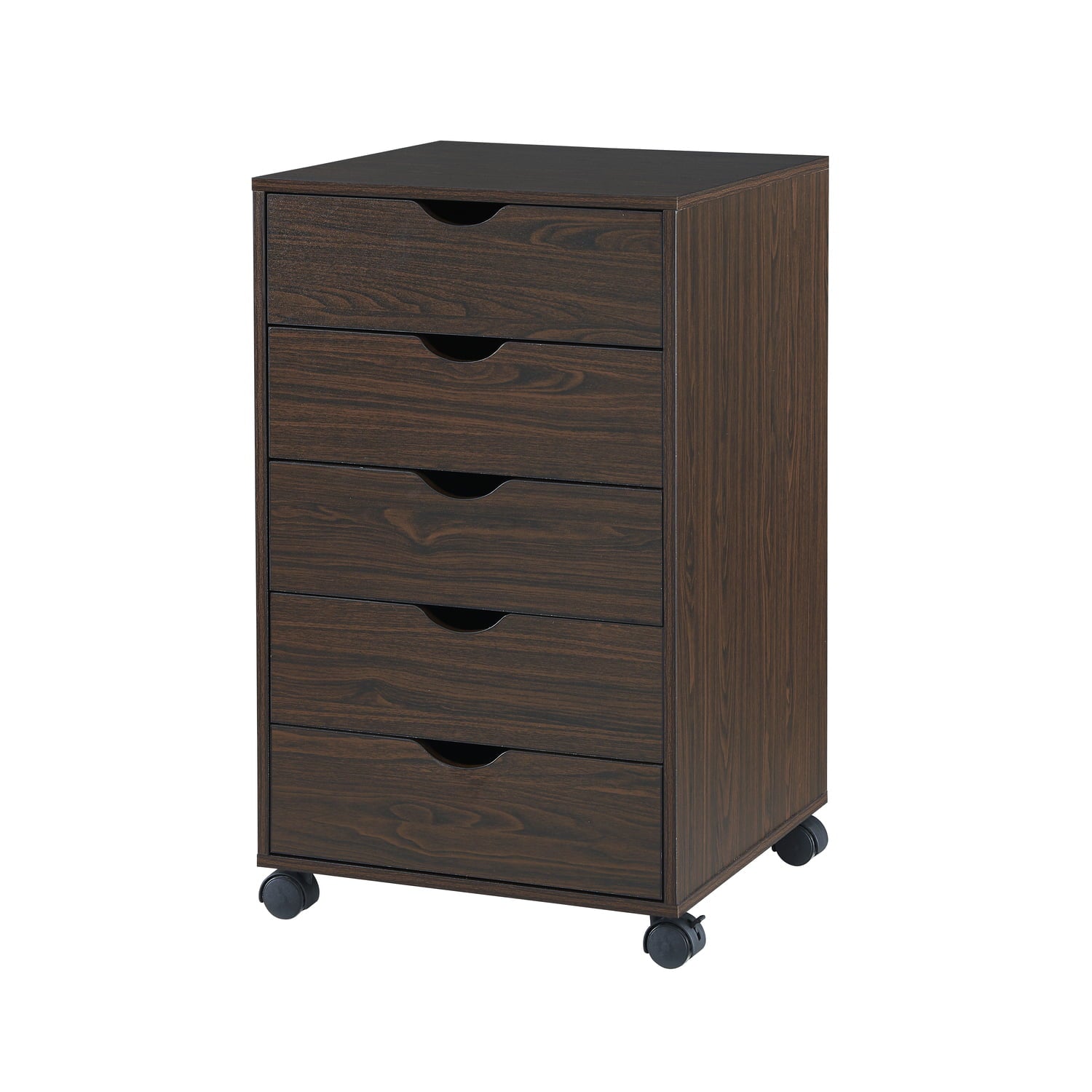 Naomi Home 5 Drawer Dresser, Tall Dressers for Bedroom, Kids Dresser with Wheels, Durable Storage Dresser, Small Dresser for Closet, Makeup Dresser with 180 lbs Capacity - Espresso