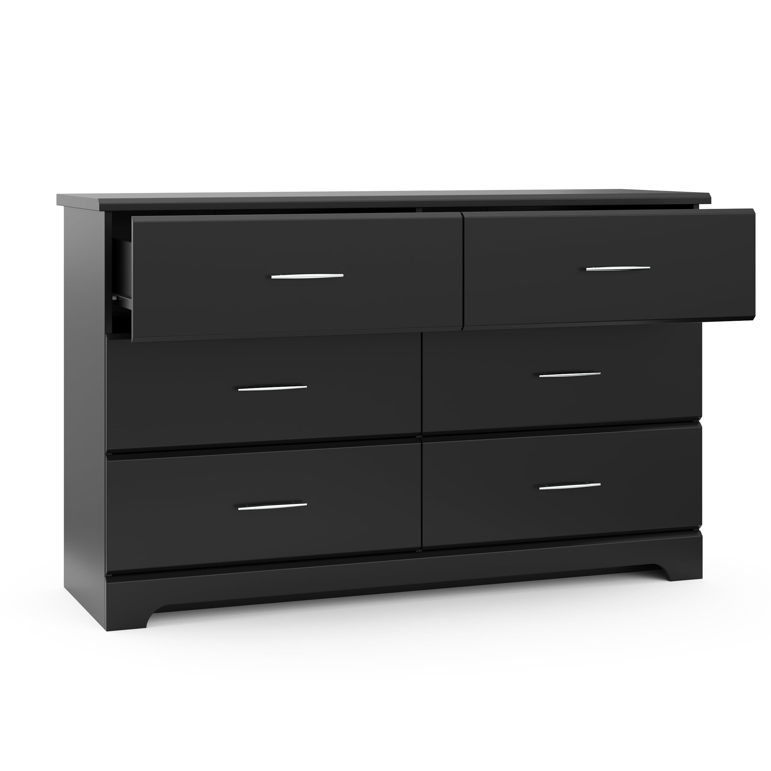 Storkcraft Brookside 6 Drawer Modern Double Dresser Black