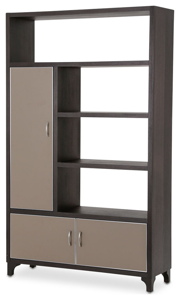 21 Cosmopolitan 2 Piece Bookcase Cabinet With Doors   Taupe/Umber   Transitional   Bookcases   by Michael Amini  Houzz