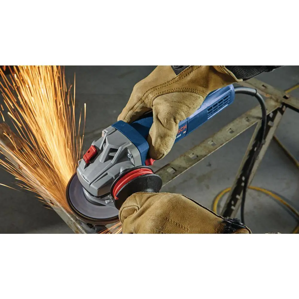 Bosch Corded 4-12 in. 10 Amp Ergonomic Angle Grinder with Paddle Switch GWS10-450