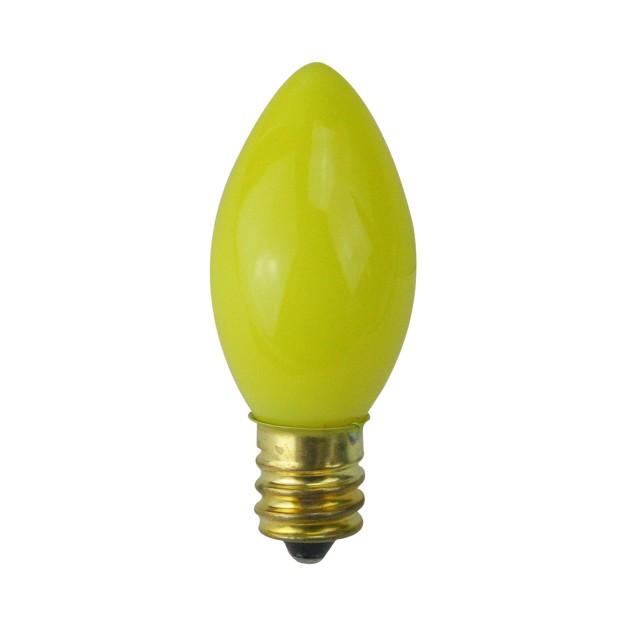 Northlight Pack Of 25 Incandescent C7 Opaque Yellow Christmas Replacement Bulbs
