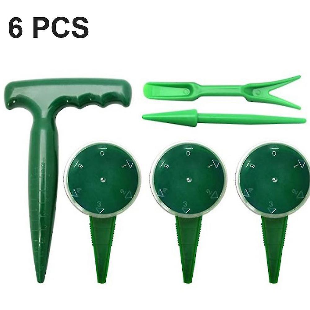 1set/6 Pcs Gardening Tools， Planter Seedling， Transplanter Hole Puncher， Adjustable Hand Held Garden Flower Grass Plant Seeder Tool For Indoor And Out