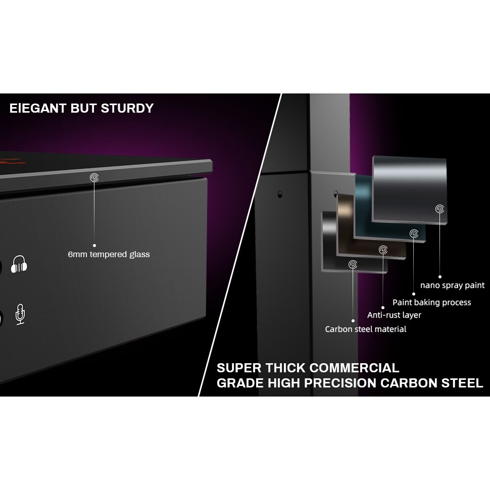 Eureka Ergonomic RGB Gaming Desk Built in PC Case  55\