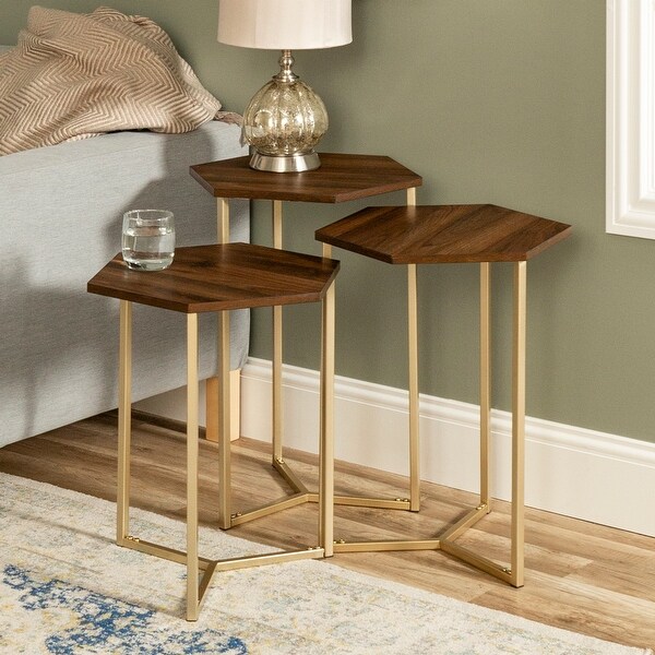 Middlebrook Linder Hex Nesting Tables， Set of 3