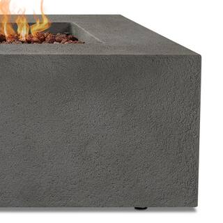 Real Flame Baltic 50 in. L x 32 in. W Rectangle MGO Liquid Propane Fire Table in Grey with Burner Lid and Protective Cover 9750LP-GLG