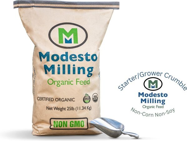 Modesto Milling Organic， No Corn， No Soy Chick Starter and Grower Crumbles Poultry Feed